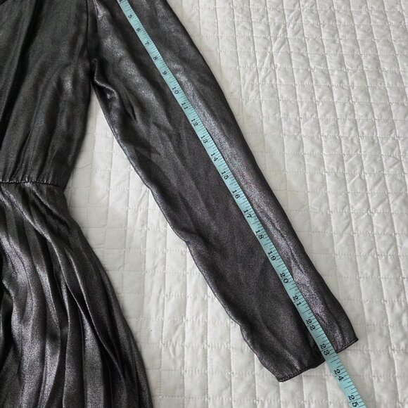 Derek Lam Metallic One-Shoulder Dress Gunmetal Size 40 (US 4) - Picture 5 of 8